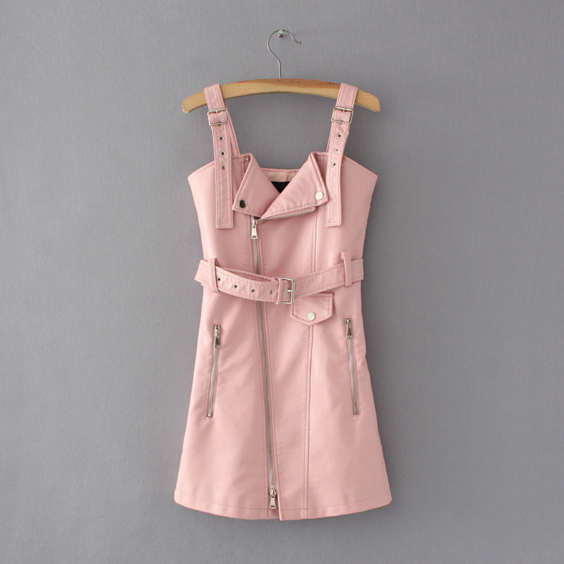 Strap Dress, PU Dress, Casual Dress