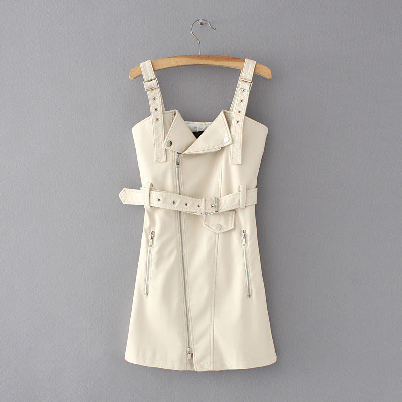 Strap Dress, PU Dress, Casual Dress