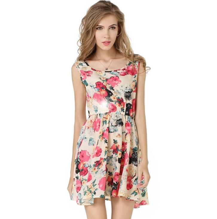 LIVA Chiffon Dress, Spaghetti Strap Dress