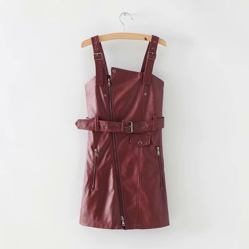 Strap Dress, PU Dress, Casual Dress
