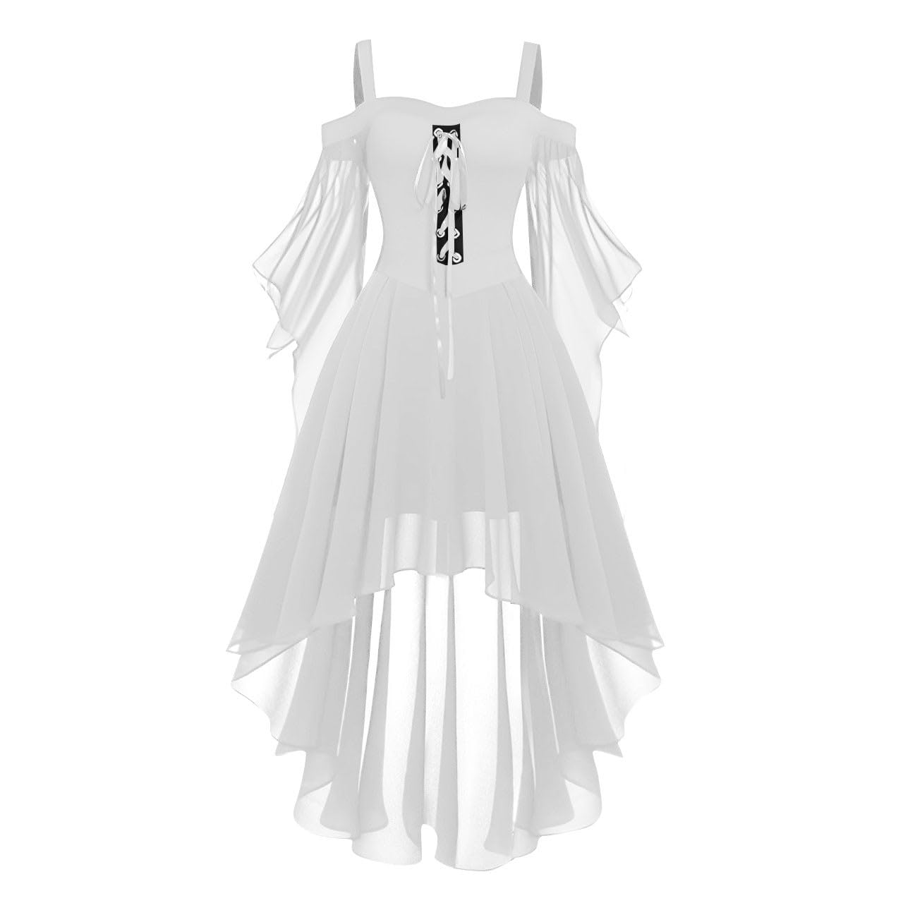 Gothic Dress Long Viking Dress Halloween Dress Plus Long Gothic Dresses for Women Halloween Gothic Dress Enchanted Dress Witch Dress for Halloween Witch Dress White 3XL